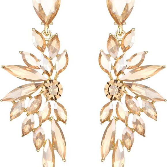 Jewelry - Women's Bridal Crystal Dangle Earrings Marquise Cluster Elegant Gift